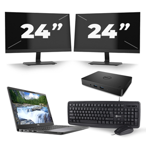 Dell Latitude 7300 - Intel Core i7-8e Generatie - 13 inch - 16GB RAM - 480GB SSD - Windows 11 + 2x 24 inch Monitor