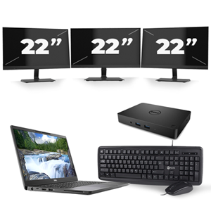Dell Latitude 7300 - Intel Core i7-8e Generatie - 13 inch - 16GB RAM - 480GB SSD - Windows 11 + 3x 22 inch Monitor