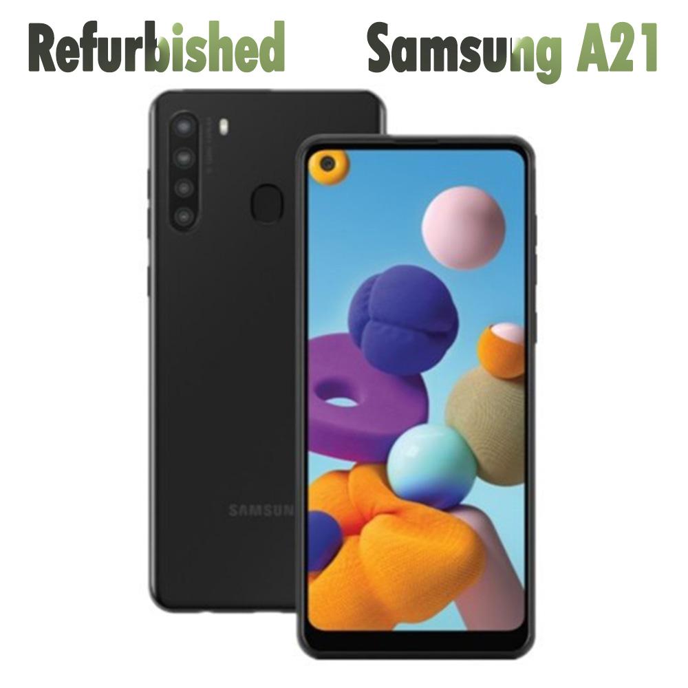 Samsung Gerenoveerde  Galaxy A21 A215U 32GB 3GB RAM mobiele telefoon Simple Set zwart