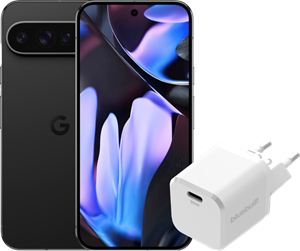 Google Pixel 9 Pro XL 256GB Zwart 5G + BlueBuilt Oplader met Usb C Poort 30W Wit