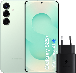 Samsung Galaxy S25 Plus 512GB Mint 5G +  Oplader 25 Watt Zwart
