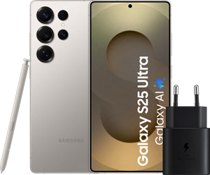Samsung Galaxy S25 Ultra 256GB Grijs 5G +  Oplader 25 Watt Zwart