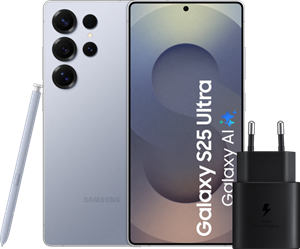 Samsung Galaxy S25 Ultra 512GB Zilver 5G +  Oplader 25 Watt Zwart