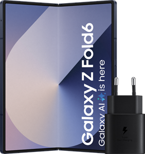 Samsung Galaxy Z Fold 6 256GB Blauw 5G +  Oplader 25W Zwart