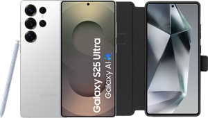 Samsung Galaxy S25 Ultra 1TB Wit 5G + BlueBuilt Book Case Zwart