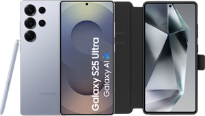Samsung Galaxy S25 Ultra 1TB Zilver 5G + BlueBuilt Book Case Zwart