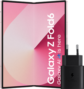 Samsung Galaxy Z Fold 6 256GB Roze 5G +  Oplader 25W Zwart