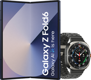 Samsung Galaxy Z Fold 6 256GB Blauw 5G +  Galaxy Watch Ultra Zilver/Zwart 47mm