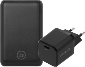 BlueBuilt Powerbank met Snelladen 10.000 mAh + Oplader 30W Zwart