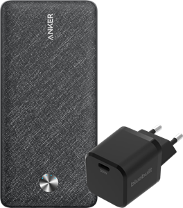 Anker Powerbank 20.000 mAh Quick Charge en Power Delivery Zwart + Oplader 30W Zwart