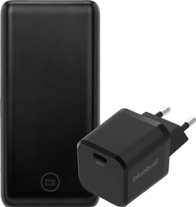 BlueBuilt Powerbank met Snelladen 20.000 mAh + Oplader 30W Zwart