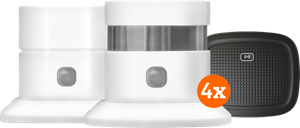 Klikaanklikuit ZSDR-850 (3 jaar) 4-Pack + Koolmonoxidemelder + Smart Bridge