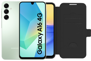Samsung Galaxy A16 128GB Groen 4G + BlueBuilt Book Case Zwart