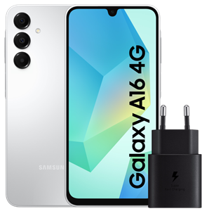Samsung Galaxy A16 128GB Wit 4G +  Oplader 25W Zwart