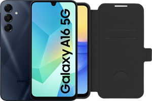Samsung Galaxy A16 128GB Donkerblauw 5G + BlueBuilt Book Case Zwart