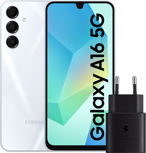 Samsung Galaxy A16 128GB Wit 5G +  Oplader 25W Zwart
