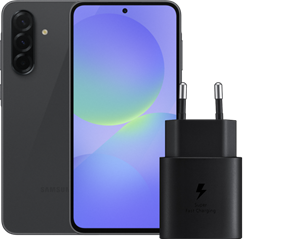 Samsung Galaxy A36 128GB Zwart 5G +  Oplader 25 Watt Zwart
