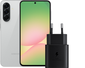 Samsung Galaxy A56 256GB Grijs 5G +  Oplader 25 Watt Zwart