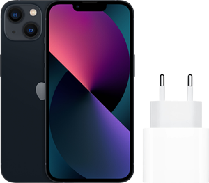 Apple iPhone 13 128GB Zwart +  Snellader