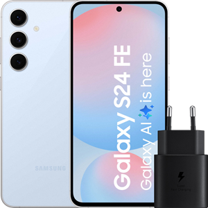 Samsung Galaxy S24 FE 128GB Blauw 5G +  Oplader 25 Watt Zwart