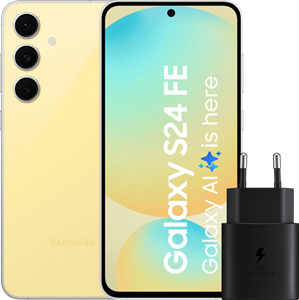 Samsung Galaxy S24 FE 128GB Geel 5G +  Oplader 25 Watt Zwart