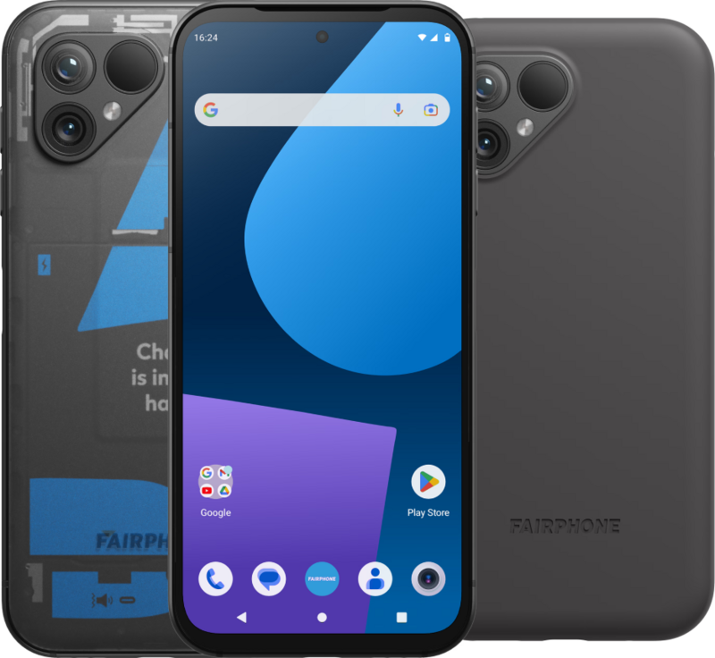 Fairphone 5 256GB Transparant 5G +  Protective Back Cover Zwart