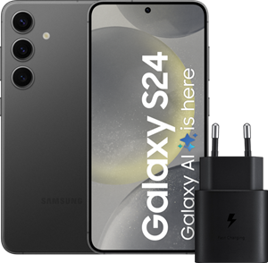 Samsung Galaxy S24 128GB Zwart 5G +  Snellader 25 Watt