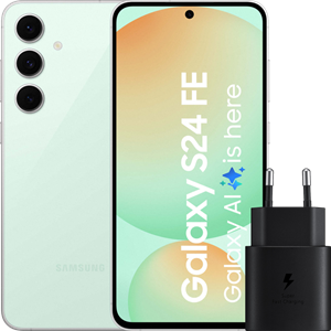 Samsung Galaxy S24 FE 256GB Groen 5G +  Oplader 25 Watt Zwart