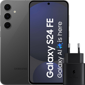 Samsung Galaxy S24 FE 256GB Grijs 5G +  Oplader 25 Watt Zwart