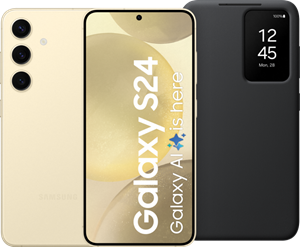 Samsung Galaxy S24 256GB Geel 5G + Smart View Book Case Zwart