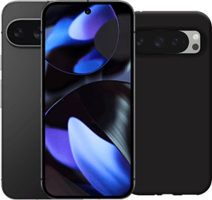 Google Pixel 9 128GB Zwart 5G + Just in Case Soft Design Back Cover Zwart