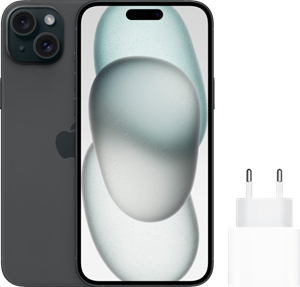 Apple iPhone 15 Plus 128GB Zwart +  Snellader