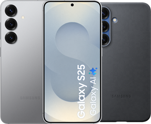 Samsung Galaxy S25 128GB Zilver 5G +  Kindsuit Back Cover Zwart