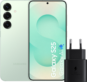 Samsung Galaxy S25 256GB Mint 5G +  Oplader 25 Watt Zwart