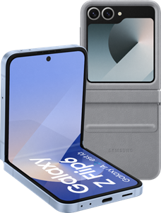 Samsung Galaxy Z Flip 6 512GB Blauw 5G +  Back Cover Kunstleer Grijs