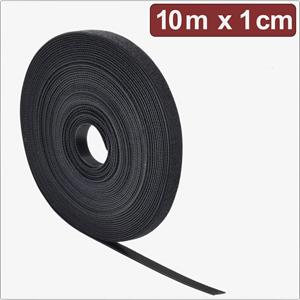 Quadrios 24CA307 Klittenband Om te bundelen Haak- en lusdeel (l x b) 10 m x 1 cm Zwart 10 m