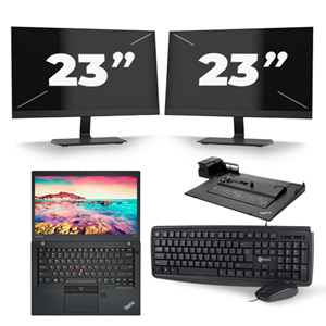 Lenovo ThinkPad T470s - Intel Core i7-7e Generatie - 14 inch - 16GB RAM - 512GB SSD - Windows 11 + 2x 23 inch Monitor