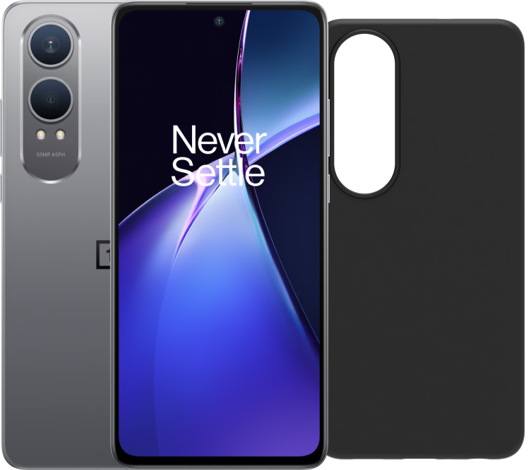 OnePlus Nord CE 4 Lite 256GB Grijs 5G + BlueBuilt Back Cover Zwart