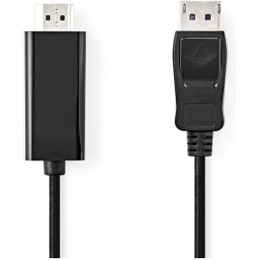 Nedis DisplayPort-Kabel | DisplayPort Male | HDMI© Connector | 1080p | Vernikkeld | 1.00 m | Rond | PVC