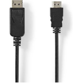Nedis DisplayPort-Kabel | DisplayPort Male | HDMI© Male | Vernikkeld | 2.00 m | Rond | PVC | Zwart &VerticalLi