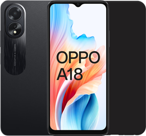 Oppo A18 128GB Zwart 4G + Just in Case Back Cover Zwart