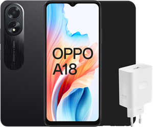 Oppo A18 128GB Zwart 4G + Accessoirepakket