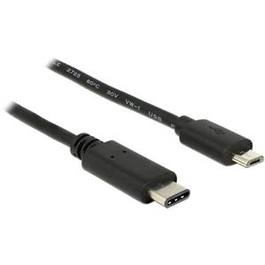 Delock USB-kabel USB 2.0 USB-micro-B stekker, USB-C stekker 0.5 m Zwart 83333