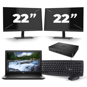 Dell Latitude 3590 - Intel Core i5-8e Generatie - 15 inch - 16GB RAM - 512GB SSD - Windows 11 + 2x 22 inch Monitor