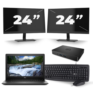 Dell Latitude 3590 - Intel Core i5-8e Generatie - 15 inch - 16GB RAM - 512GB SSD - Windows 11 + 2x 24 inch Monitor