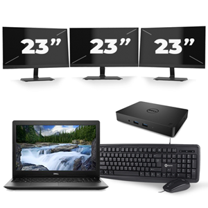 Dell Latitude 3590 - Intel Core i5-8e Generatie - 15 inch - 16GB RAM - 512GB SSD - Windows 11 + 3x 23 inch Monitor