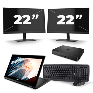 Dell Latitude 5289 - Intel Core i5-7e Generatie - 12 inch - 8GB RAM - 240GB SSD - Windows 11 + 2x 22 inch Monitor