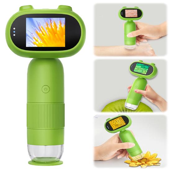 Kinderen Microscoop Lab Digitale Microscopen met Verlichting 2.0-inch IPS Scherm 200 Megapixels Biologische Insect Munt Vergrootglas Microscoop Speelgoed 7mm