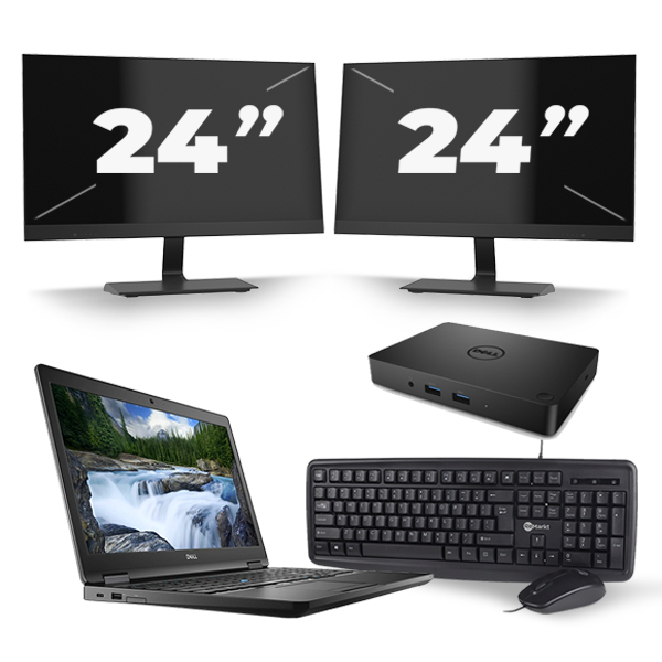 Dell Latitude 5590 - Intel Core i5-8e Generatie - 15 inch - 16GB RAM - 512GB SSD - Windows 11 + 2x 24 inch Monitor