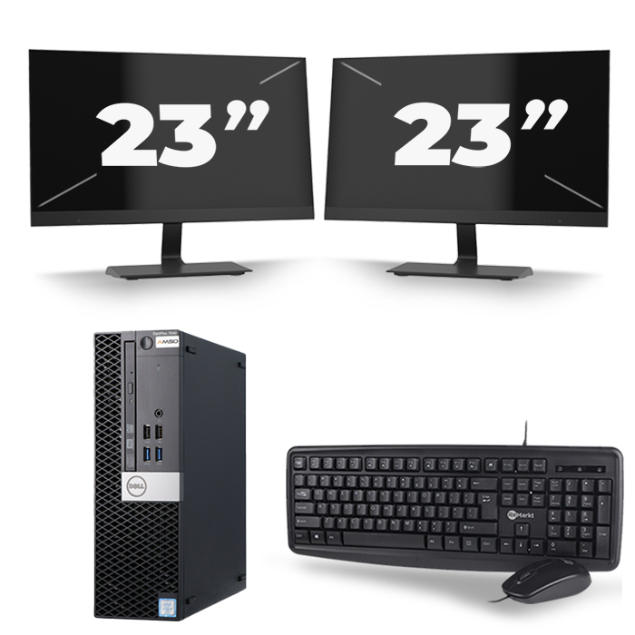 Dell Optiplex 7040 SFF - Intel Core i5-6e Generatie - 8GB RAM - 256GB SSD - Windows 11 + 2x 23 inch Monitor
